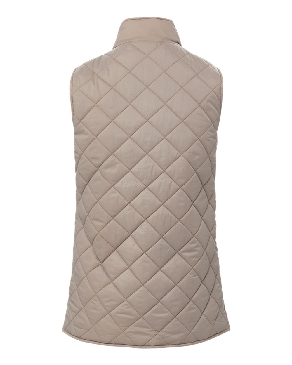 Women's Vintage Diamond Quilted Vest - Back - B09552023 - Driftwood