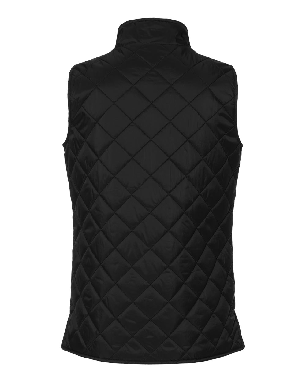 Women's Vintage Diamond Quilted Vest - Back - B09552503 - Black