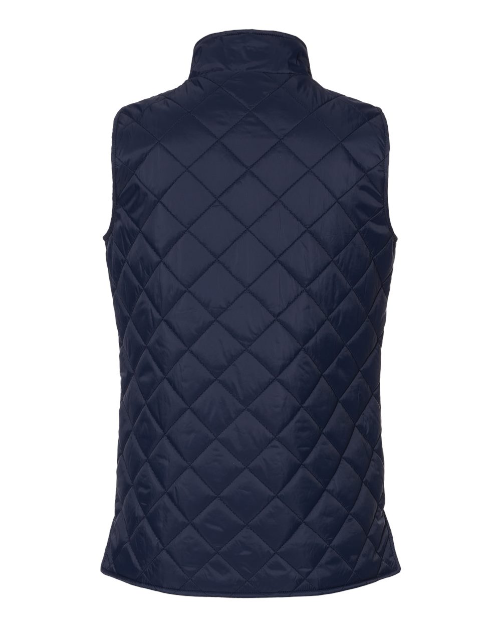 Women's Vintage Diamond Quilted Vest - Back - B09552653 - Navy