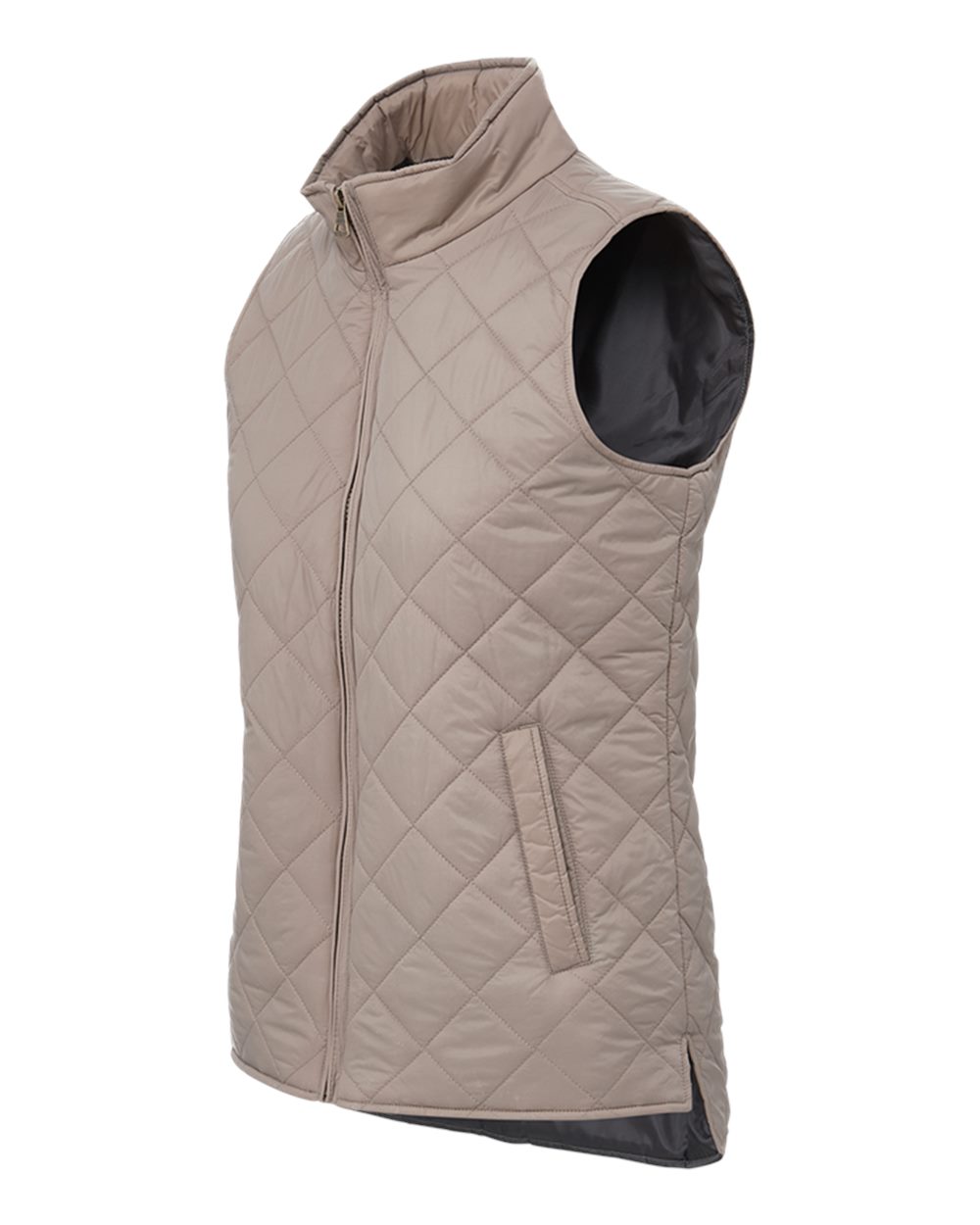 Women's Vintage Diamond Quilted Vest - DirectSide - B09552023 - Driftwood