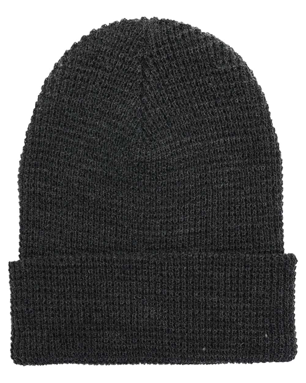 Waffle Cuffed Beanie - Front - B368F2090 - Dark Grey