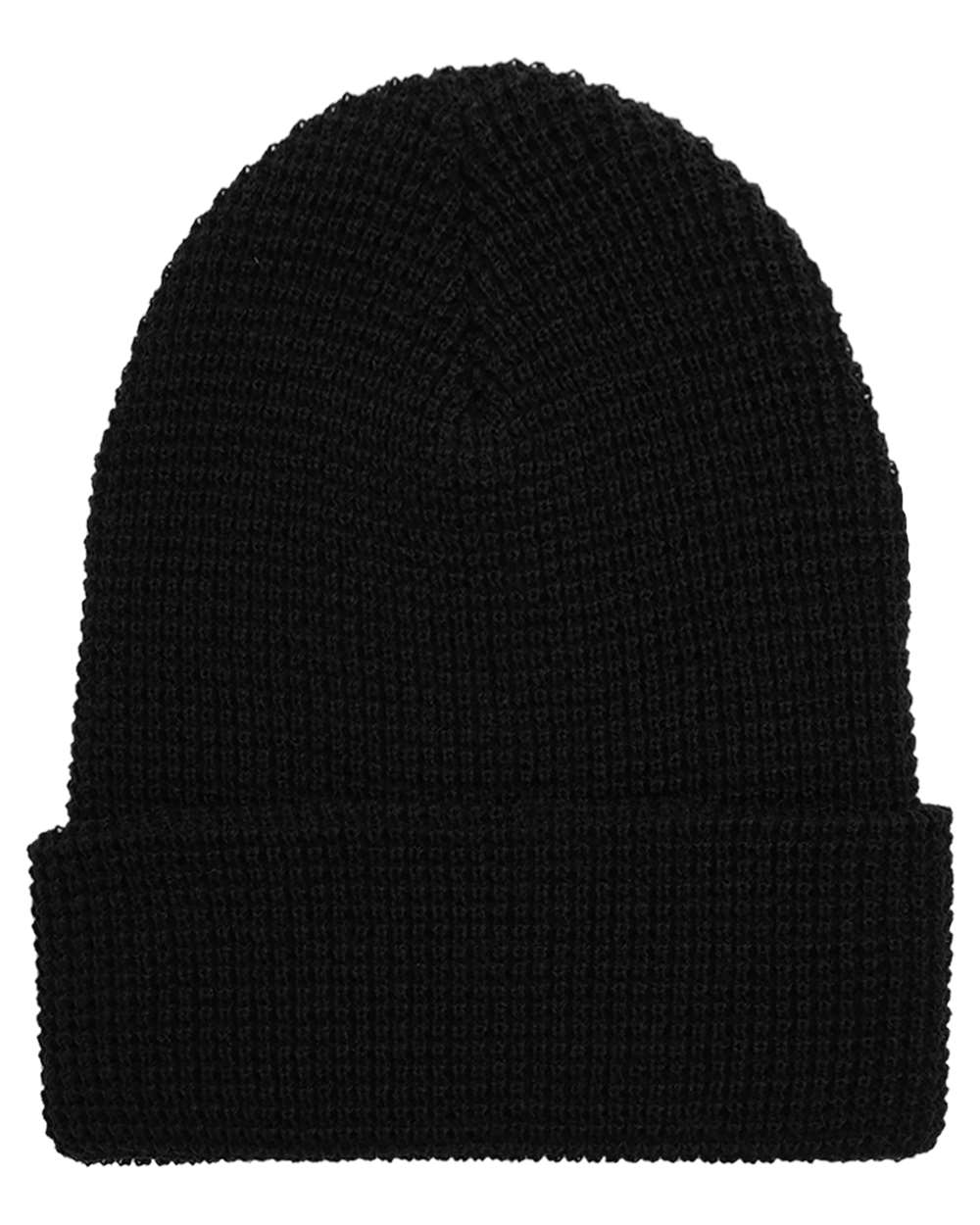 Waffle Cuffed Beanie - Front - B368F2500 - Black