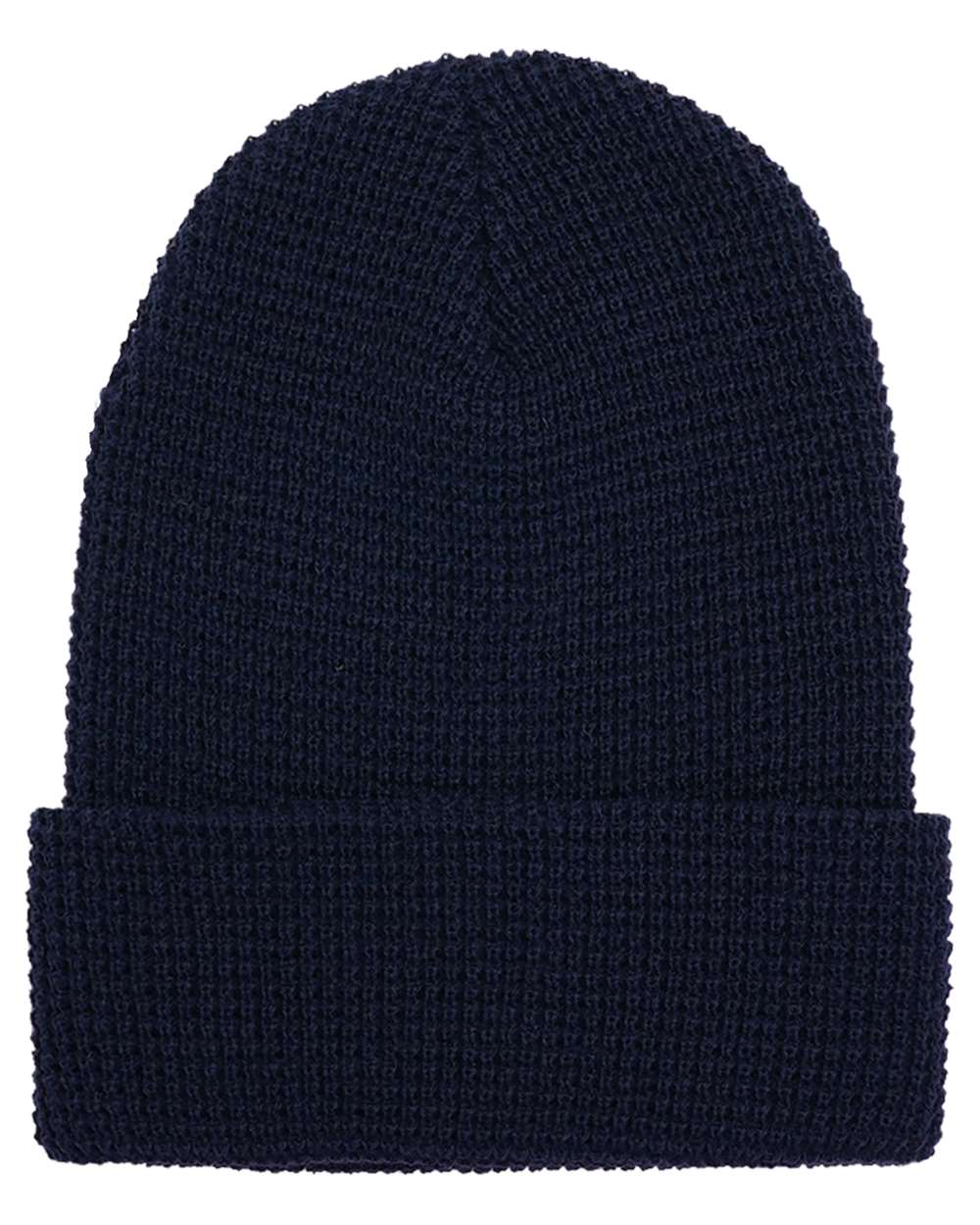 Waffle Cuffed Beanie - Front - B368F2650 - Navy