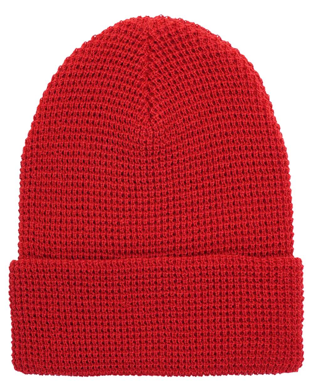 Waffle Cuffed Beanie - Front - B368F2700 - Red