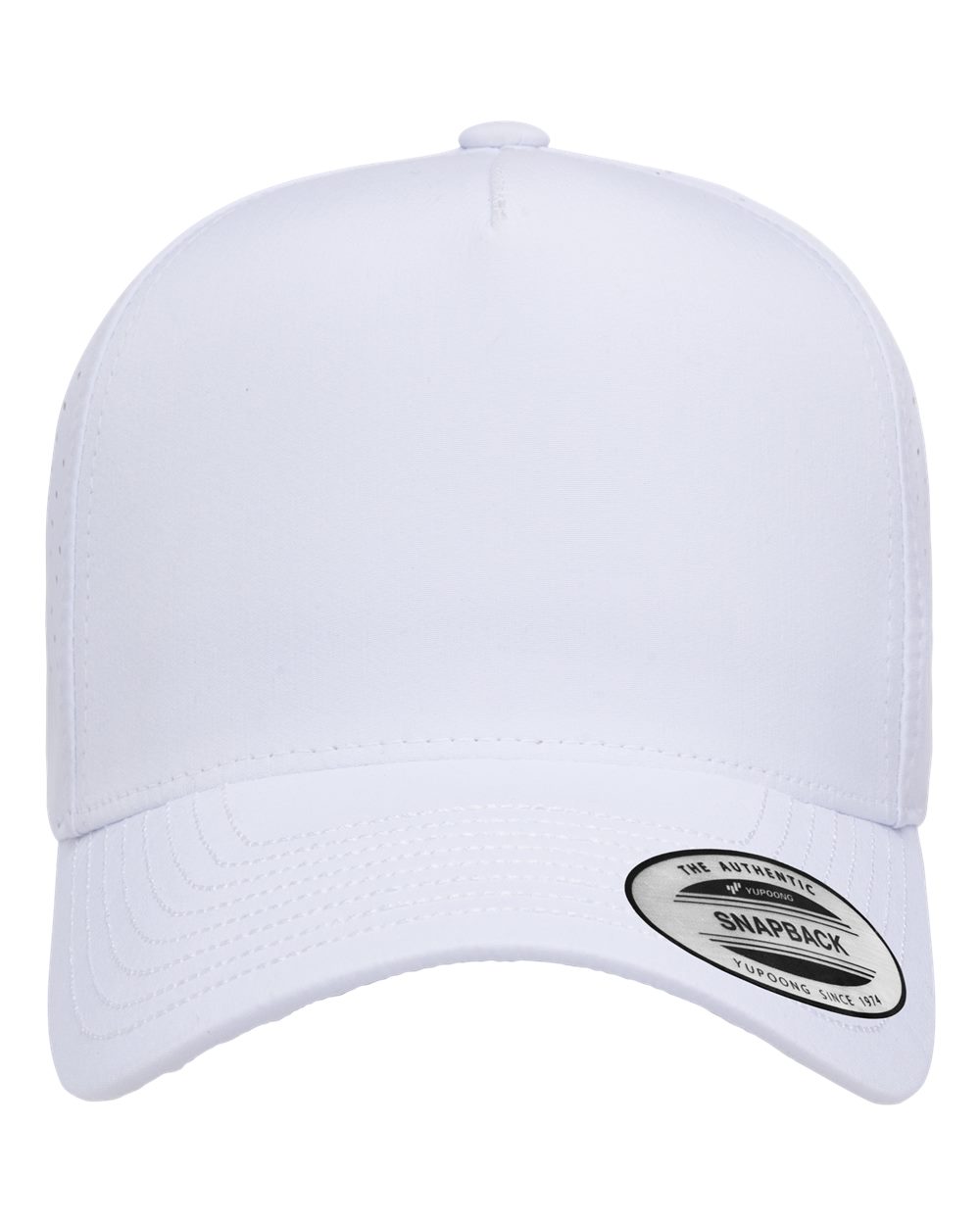 Five-Panel Snapback with Perforated Cap - Front - B33895000 - White