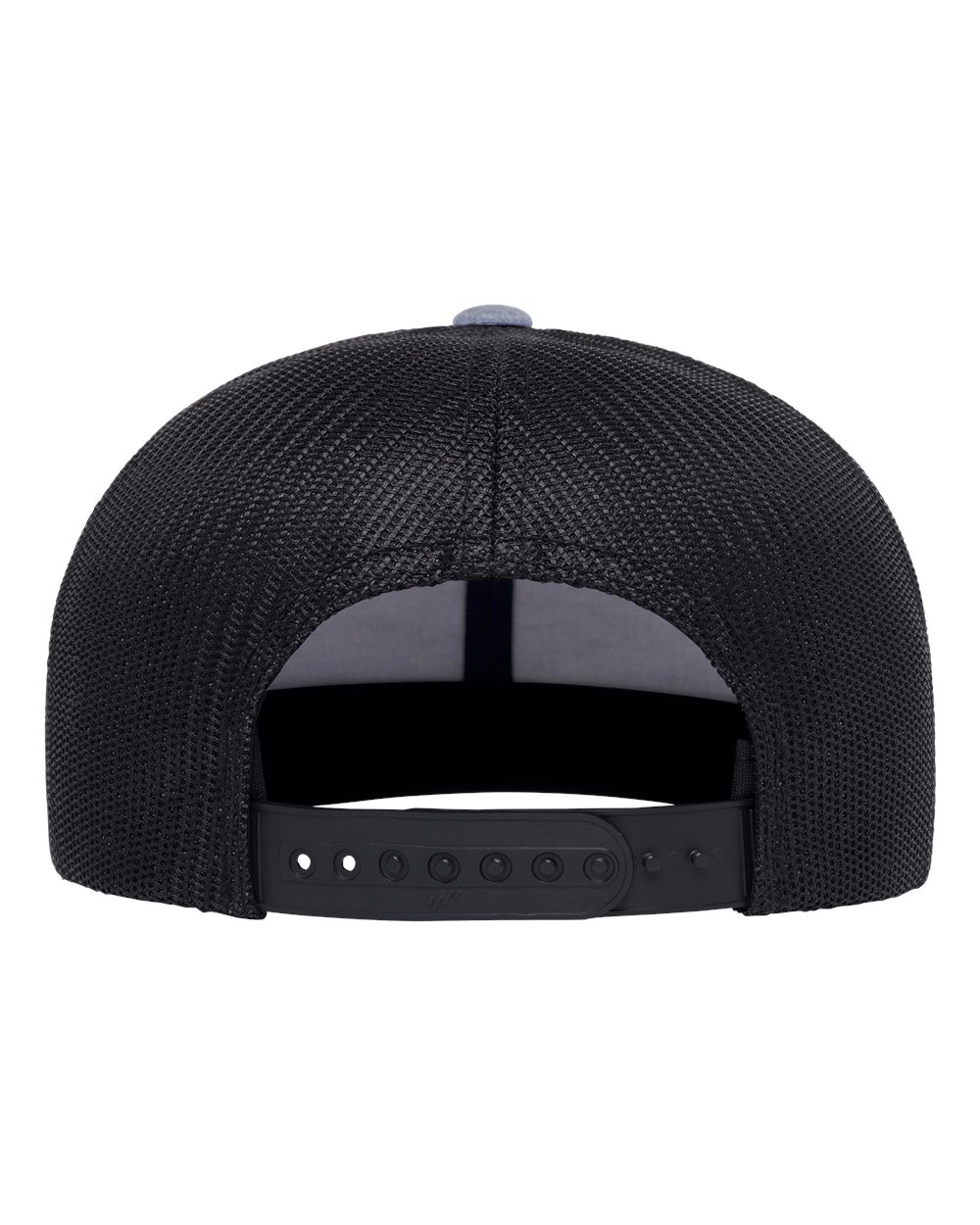 Retro High Profile Trucker Cap - Back - B33995090 - Heather Grey/ Black