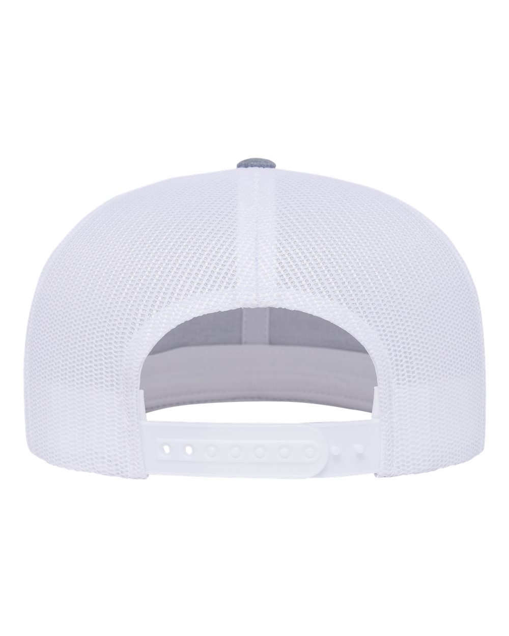 Retro High Profile Trucker Cap - Back - B33995120 - Heather Grey/ White