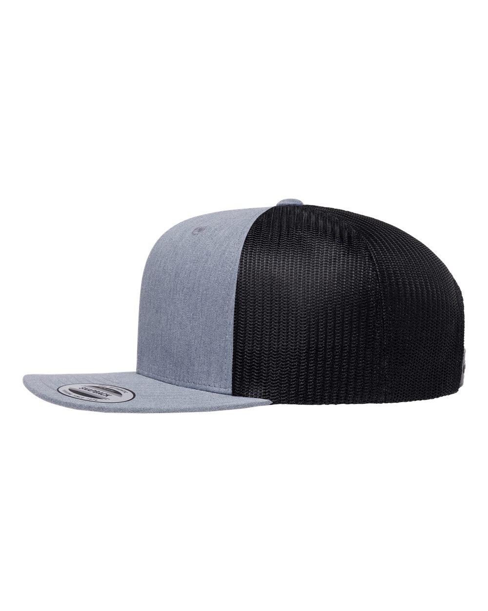 Retro High Profile Trucker Cap - DirectSide - B33995090 - Heather Grey/ Black