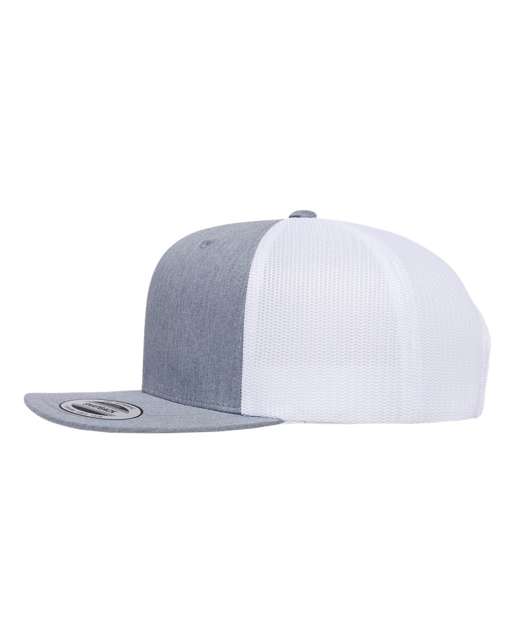 Retro High Profile Trucker Cap - DirectSide - B33995120 - Heather Grey/ White