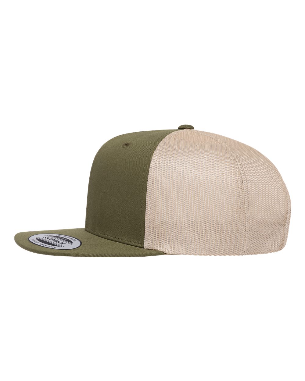 Retro High Profile Trucker Cap - DirectSide - B33995540 - Moss Green/ Khaki