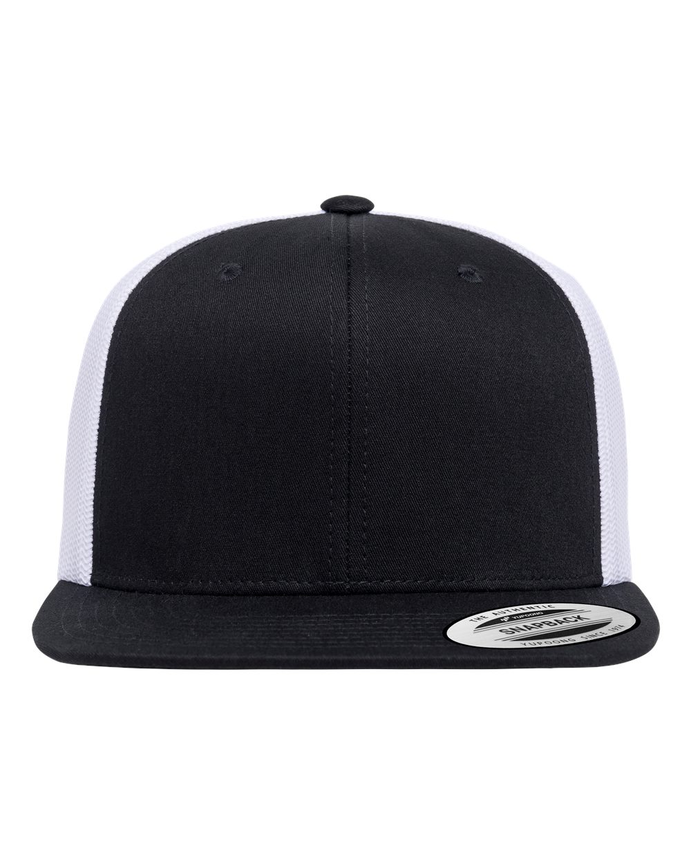 Retro High Profile Trucker Cap - Front - B33995100 - Black/ White