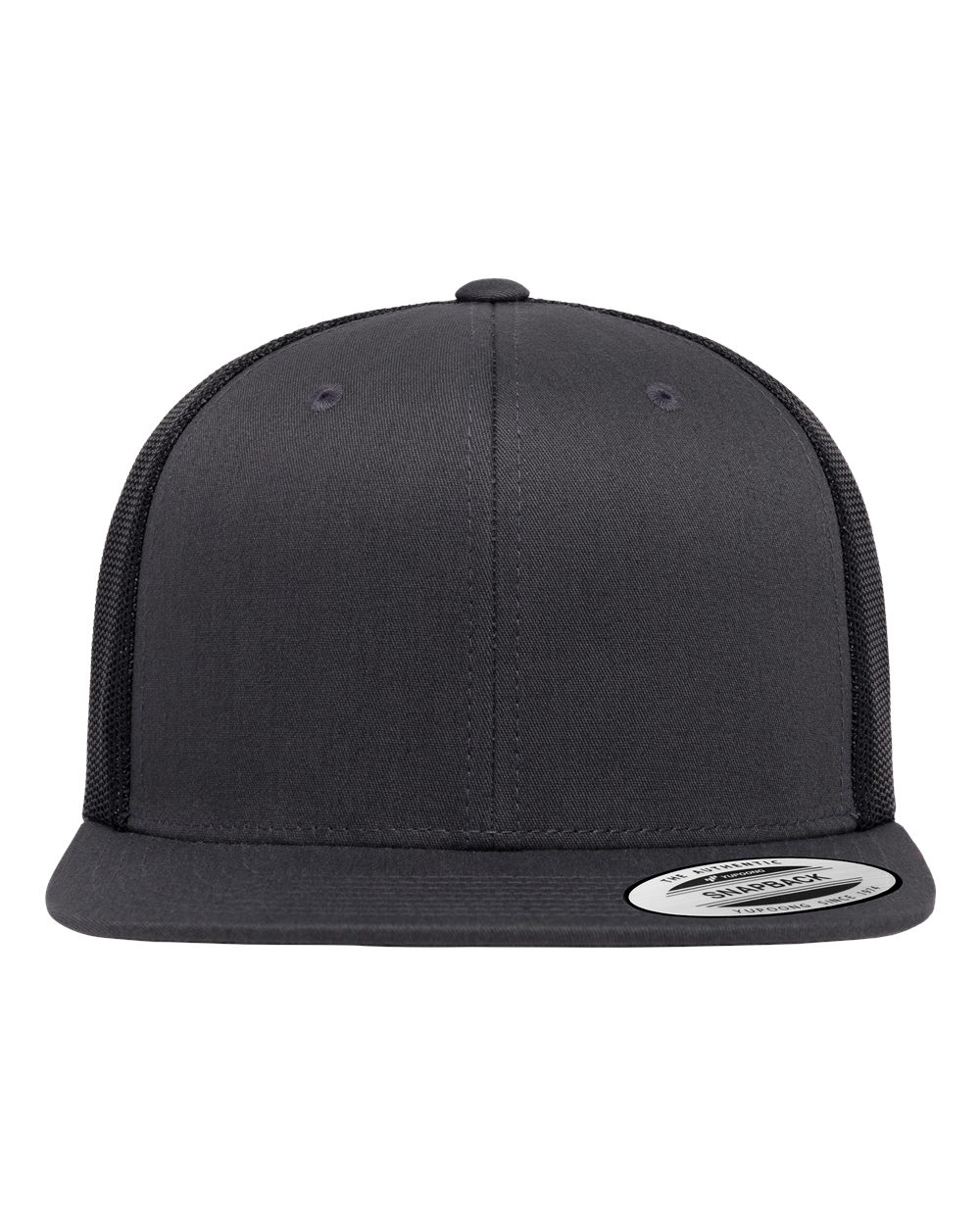 Retro High Profile Trucker Cap - Front - B33995110 - Charcoal/ Black