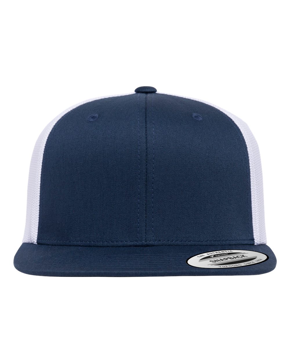 Retro High Profile Trucker Cap - Front - B33995130 - Navy/ White