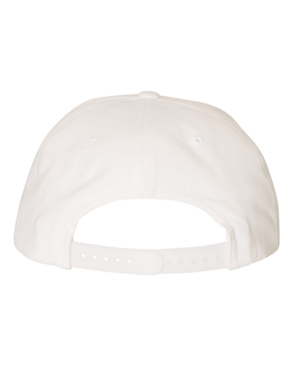 Premium Flat Bill Snapback Cap - Back - B76095000 - White
