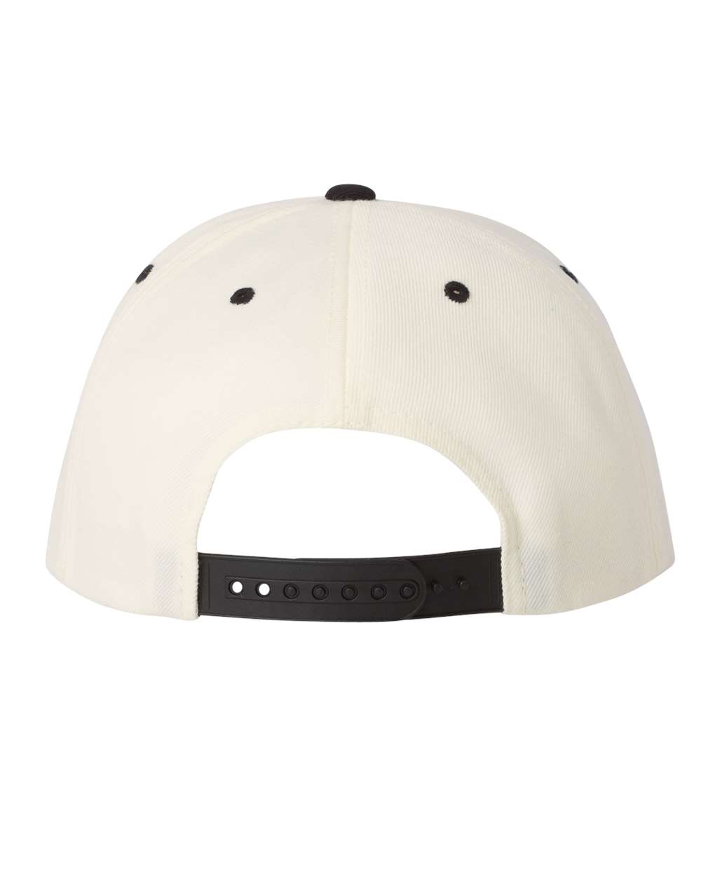 Premium Flat Bill Snapback Cap - Back - B76095250 - Natural/ Black