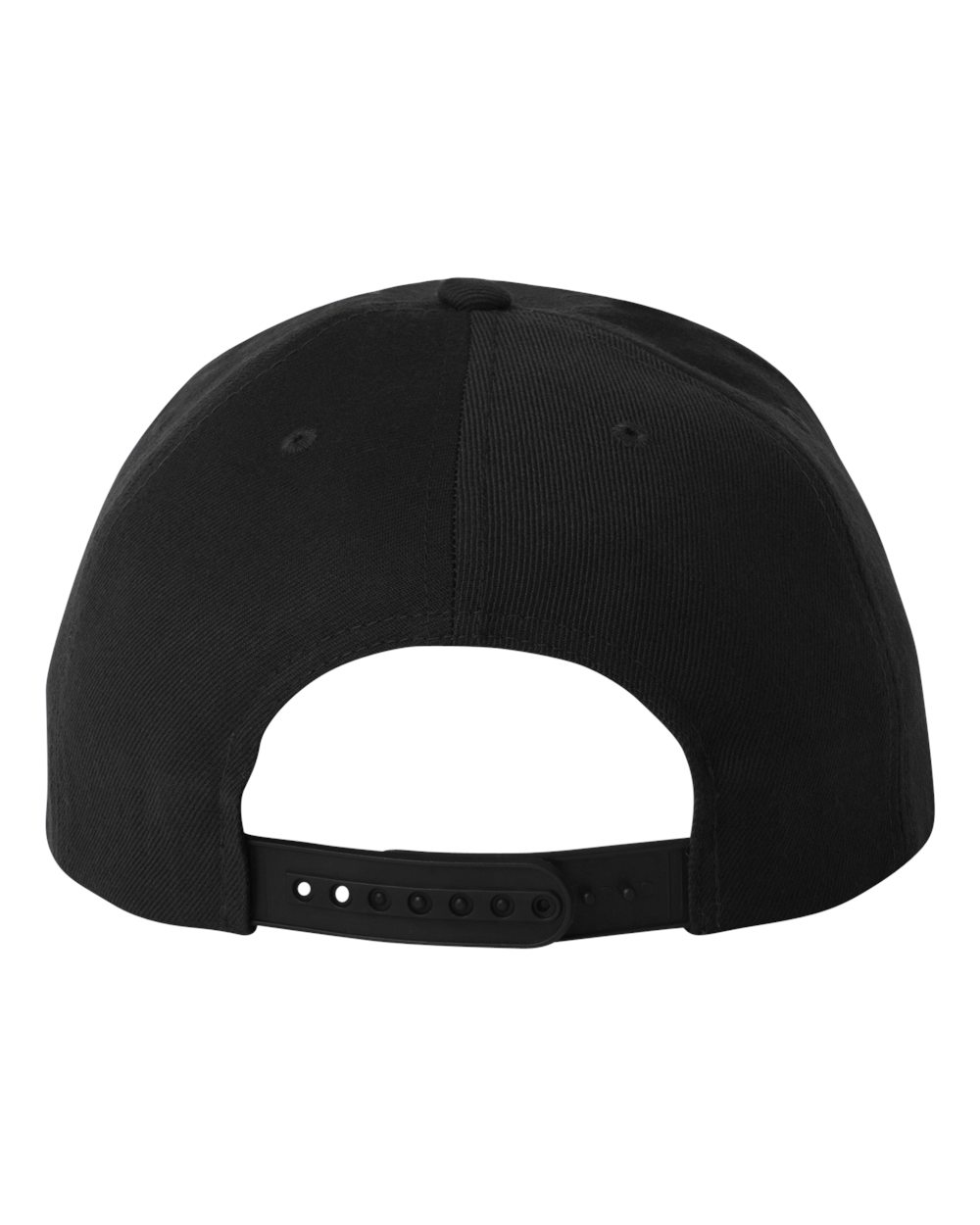 Premium Flat Bill Snapback Cap - Back - B76095500 - Black