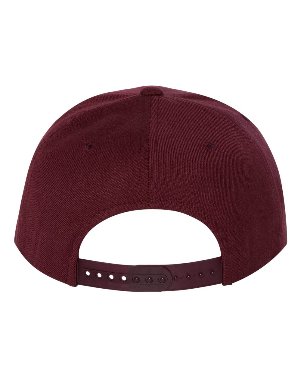 Premium Flat Bill Snapback Cap - Back - B76095530 - Maroon