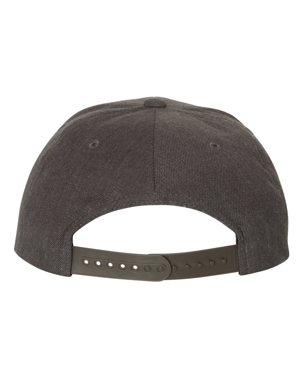 Premium Flat Bill Snapback Cap - Back - B76095570 - Dark Heather