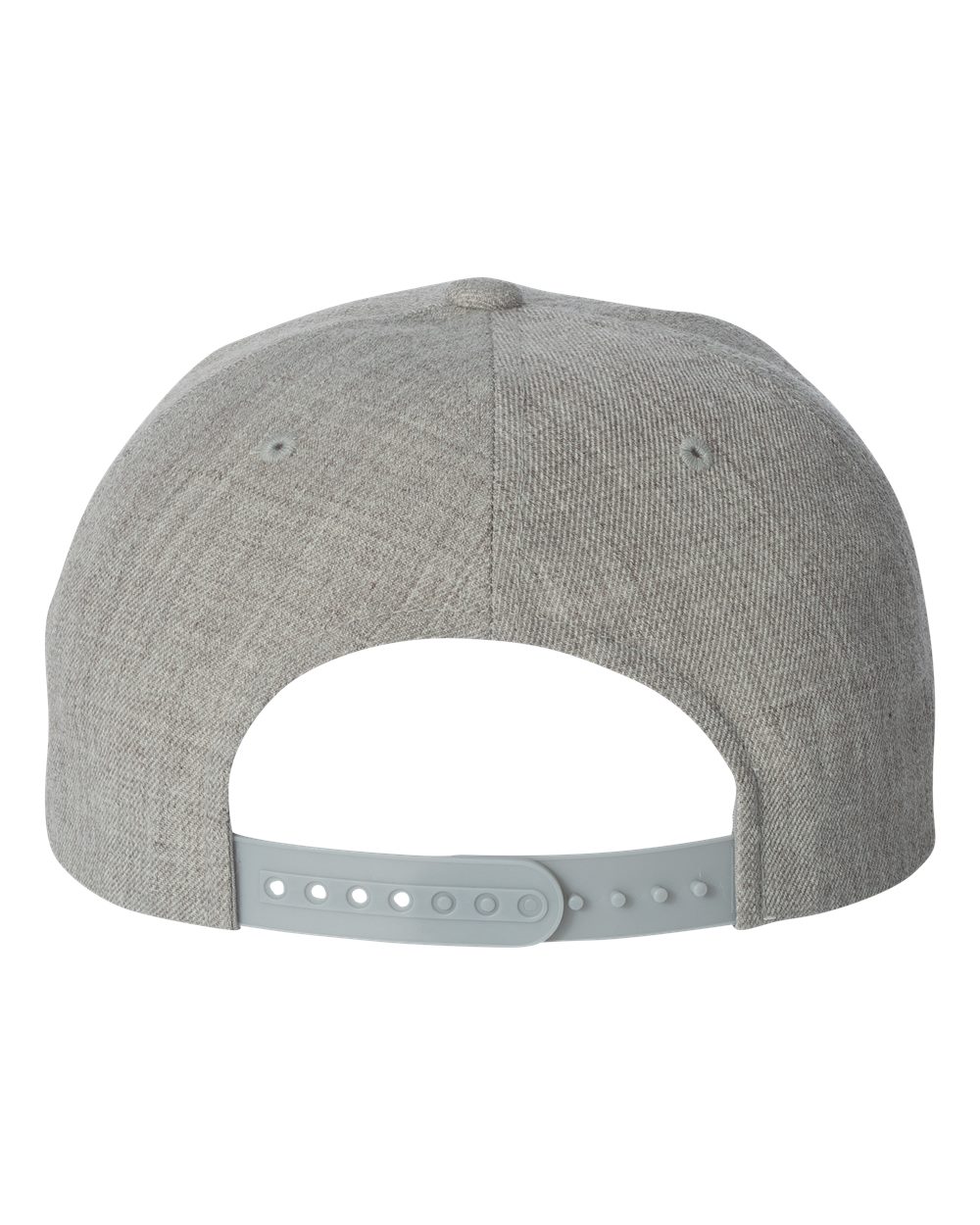 Premium Flat Bill Snapback Cap - Back - B76095580 - Heather Grey