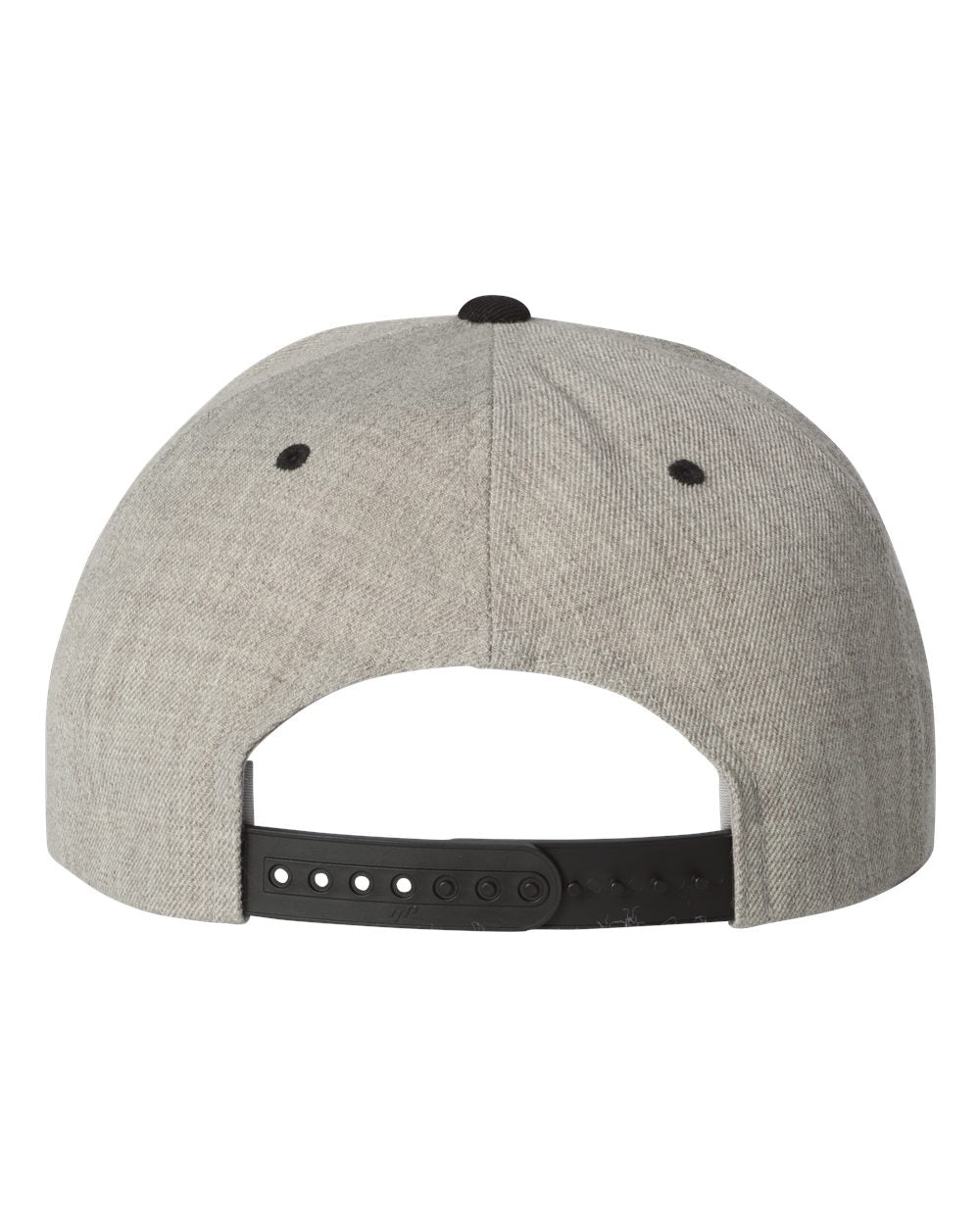 Premium Flat Bill Snapback Cap - Back - B76095590 - Heather/ Black