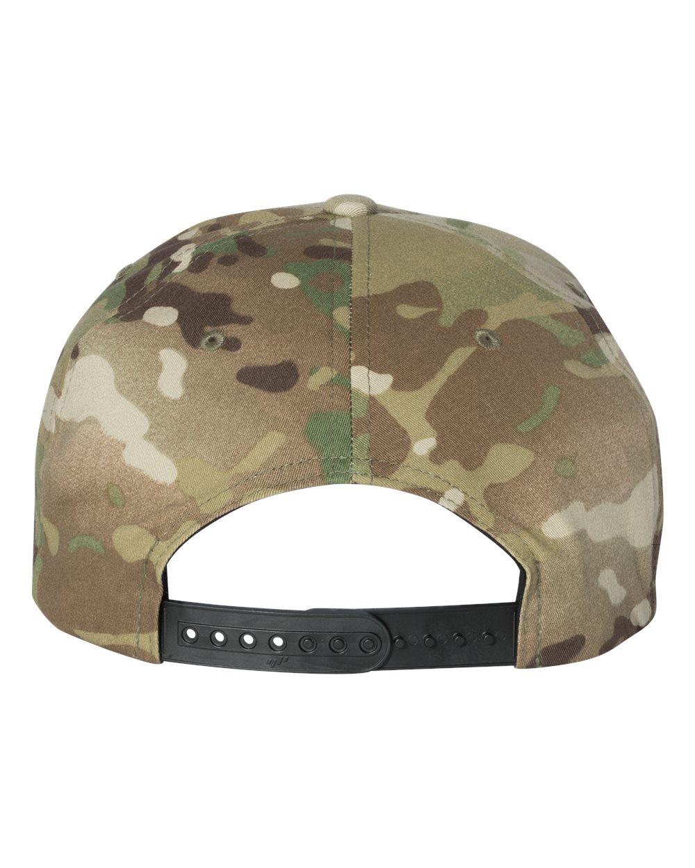 Premium Flat Bill Snapback Cap - Back - B76095600 - Multicam Green