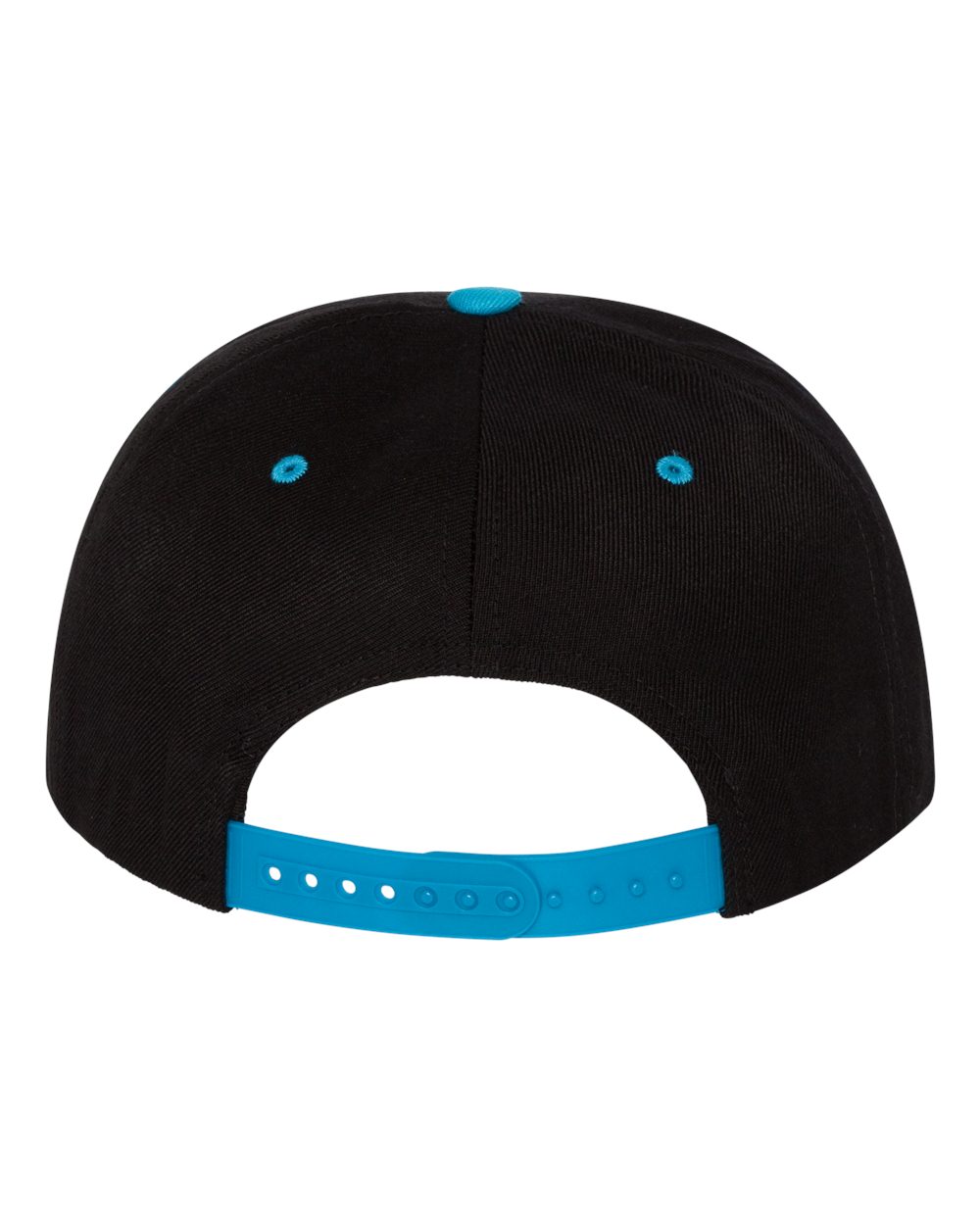 Premium Flat Bill Snapback Cap - Back - B76095760 - Black/ Teal