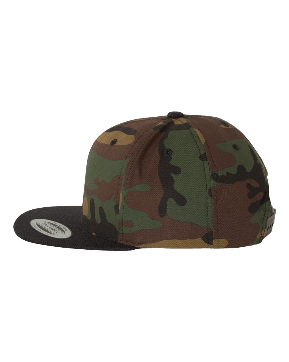 Premium Flat Bill Snapback Cap - DirectSide - B76095480 - Camo/ Black