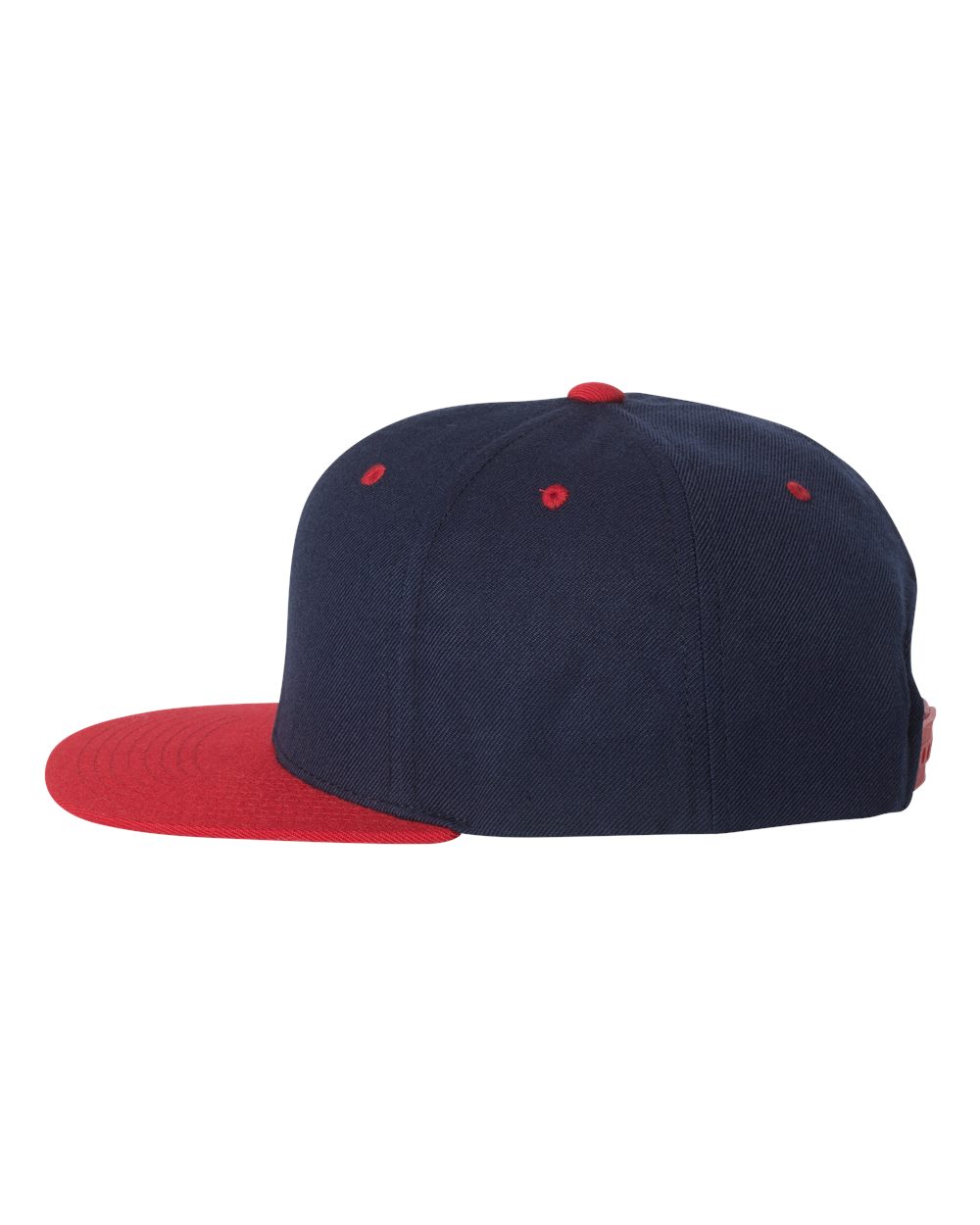 Premium Flat Bill Snapback Cap - DirectSide - B76095630 - Navy/ Red