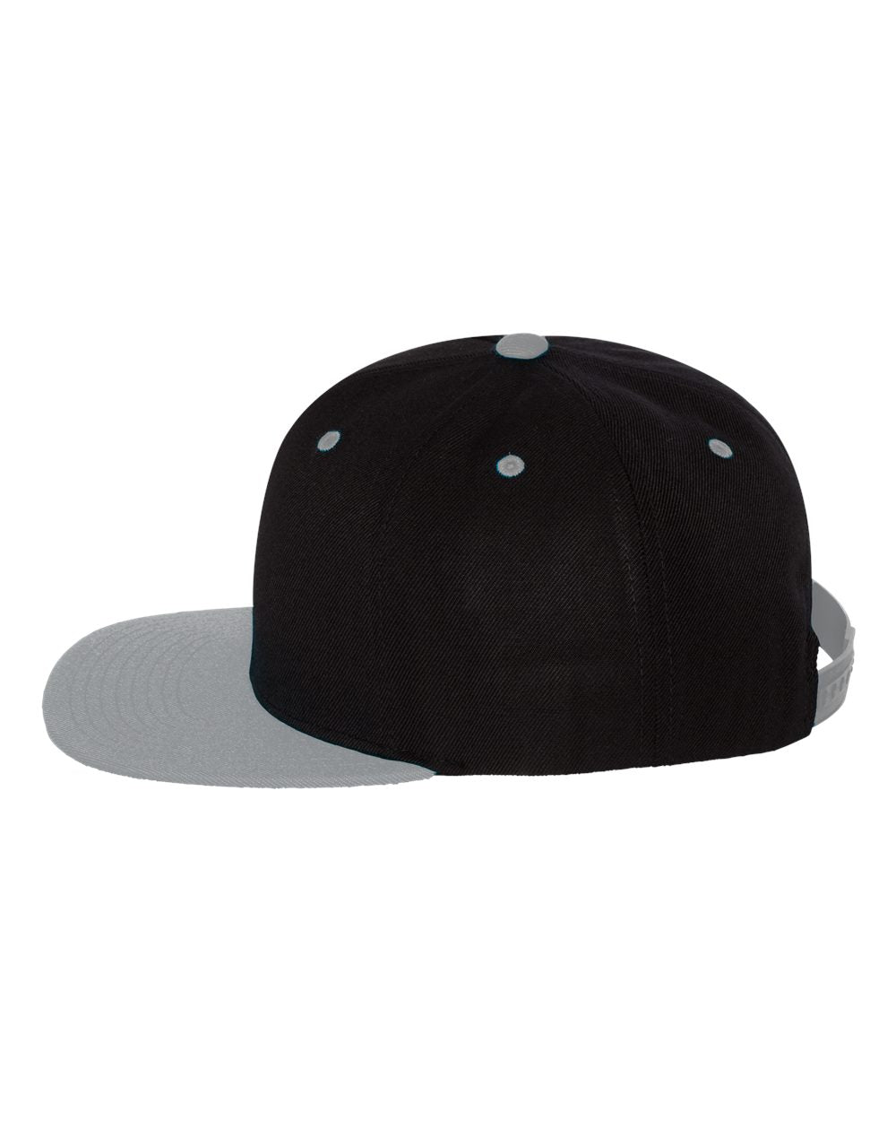 Premium Flat Bill Snapback Cap - DirectSide - B76095900 - Black/ Silver