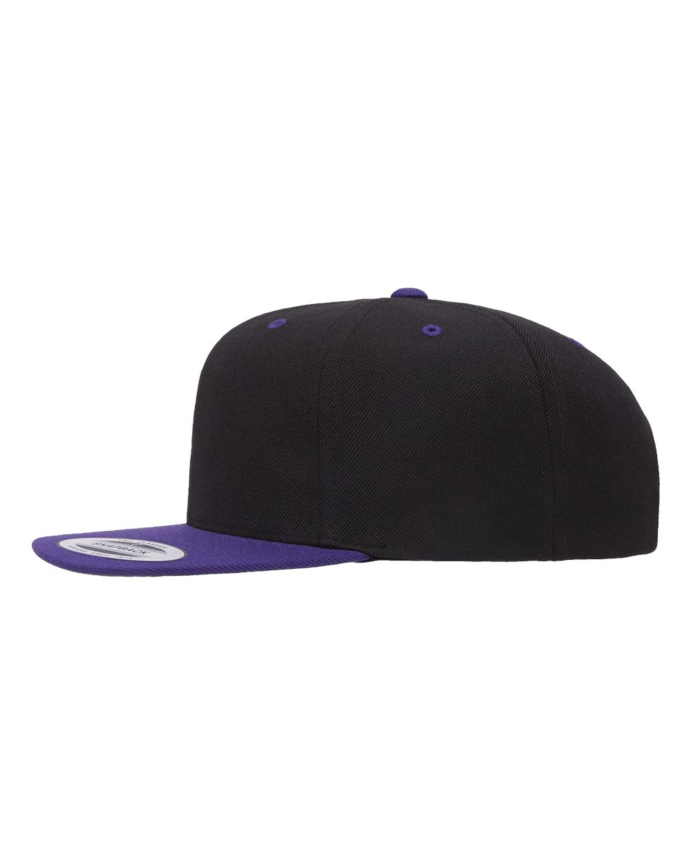 Premium Flat Bill Snapback Cap - DirectSide - B76095910 - Black/ Purple