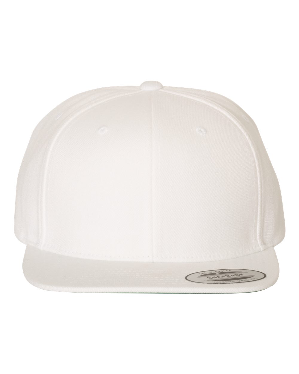 Premium Flat Bill Snapback Cap - Front - B76095000 - White