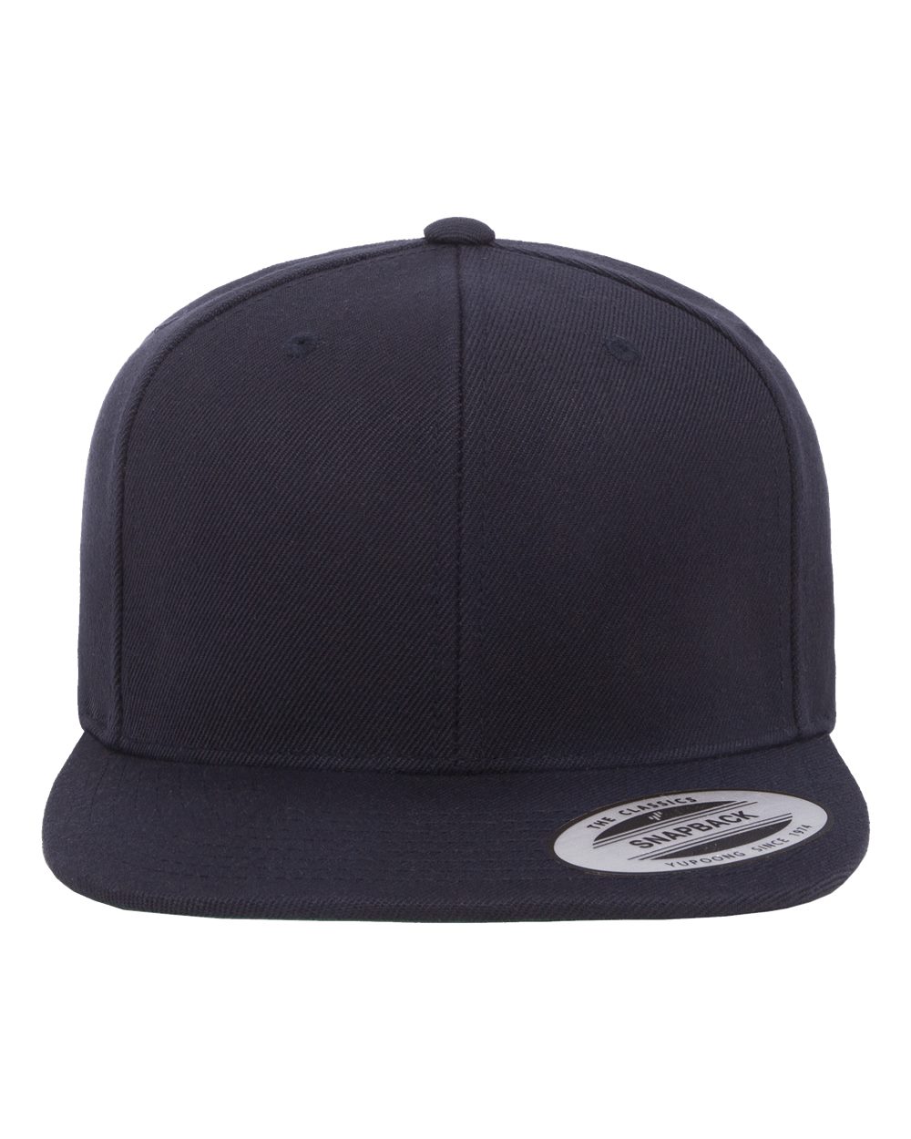 Premium Flat Bill Snapback Cap - Front - B76095670 - Dark Navy