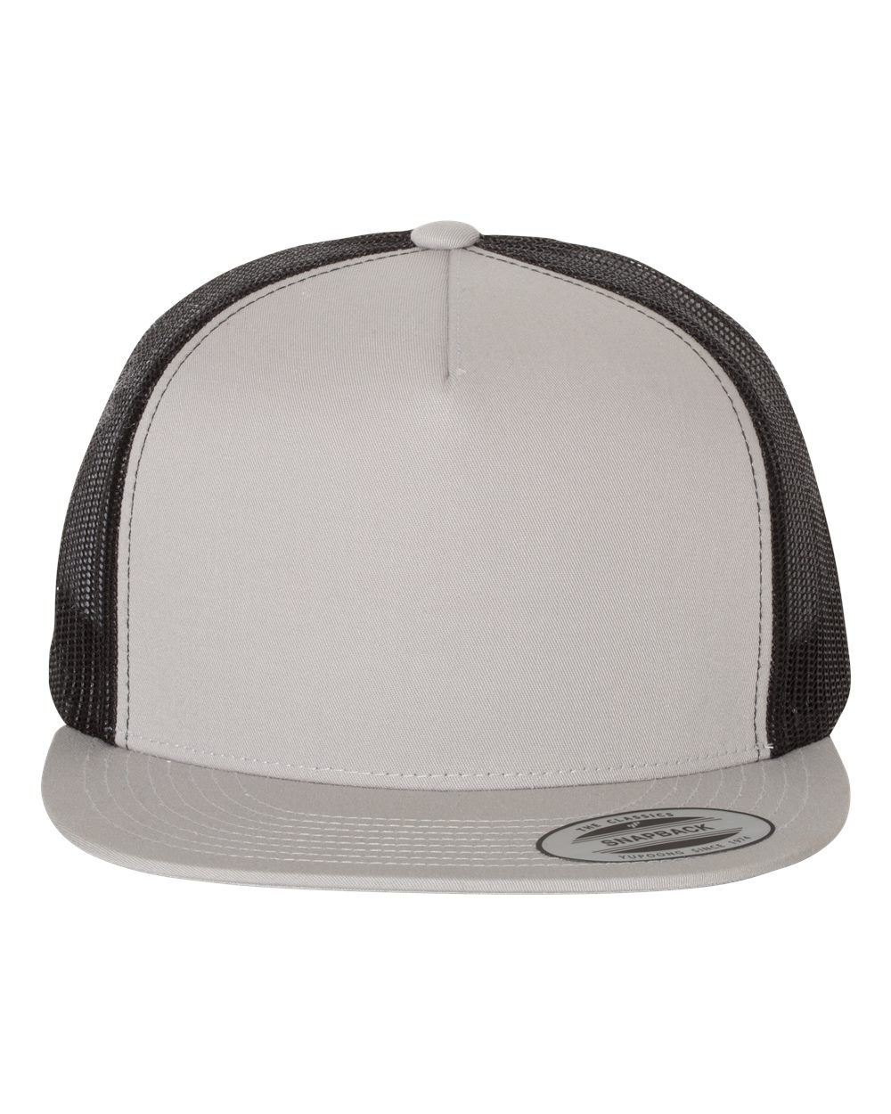 Five-Panel Classic Trucker Cap - Front - B61595350 - Silver/ Black