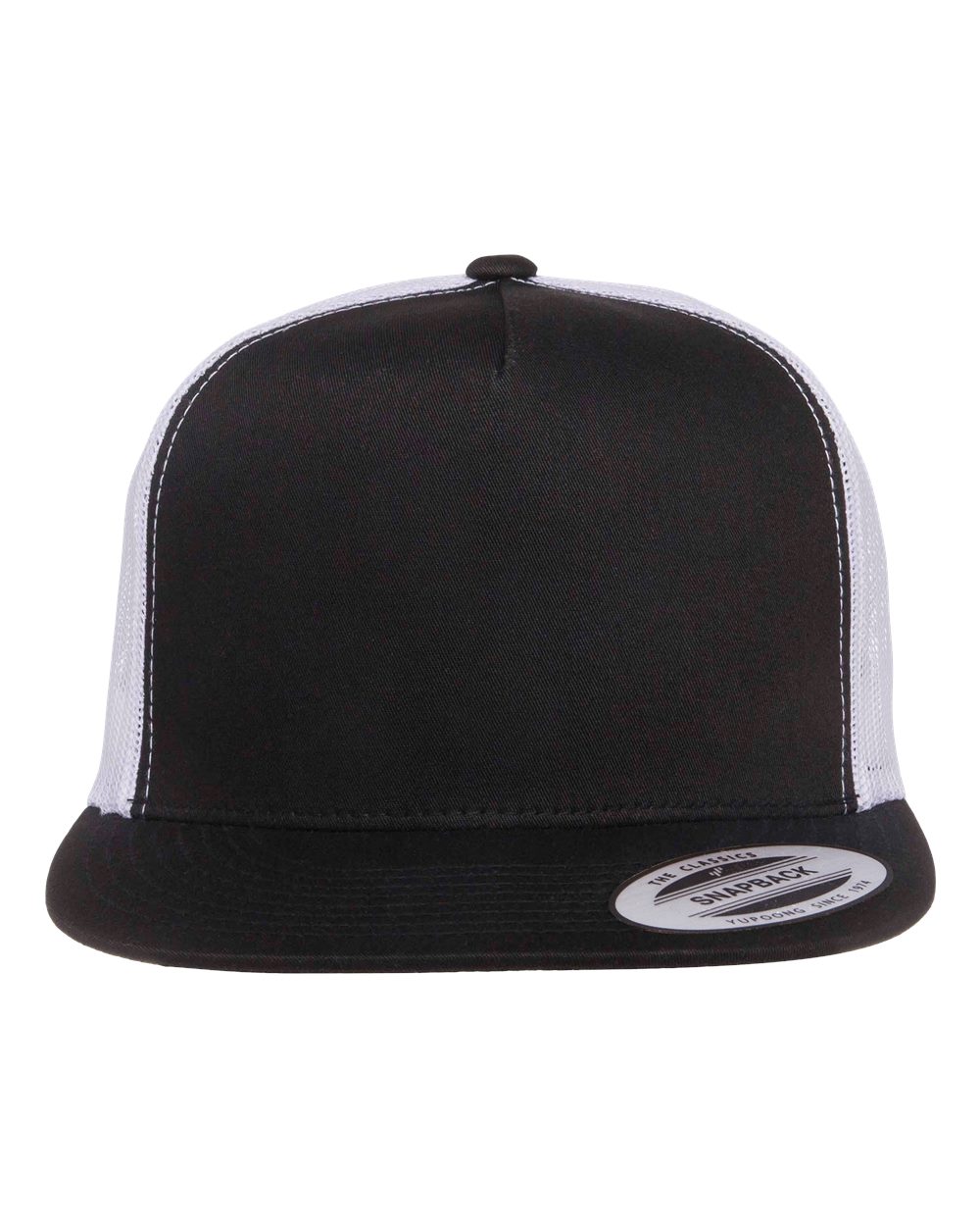Five-Panel Classic Trucker Cap - Front - B61595510 - Black/ White