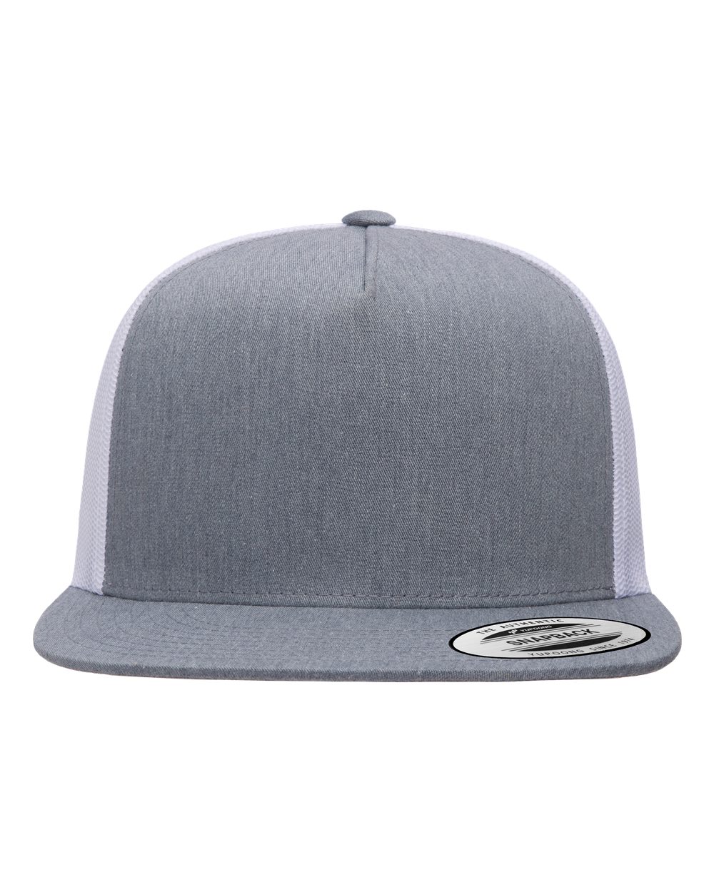 Five-Panel Classic Trucker Cap - Front - B61595580 - Heather/ White