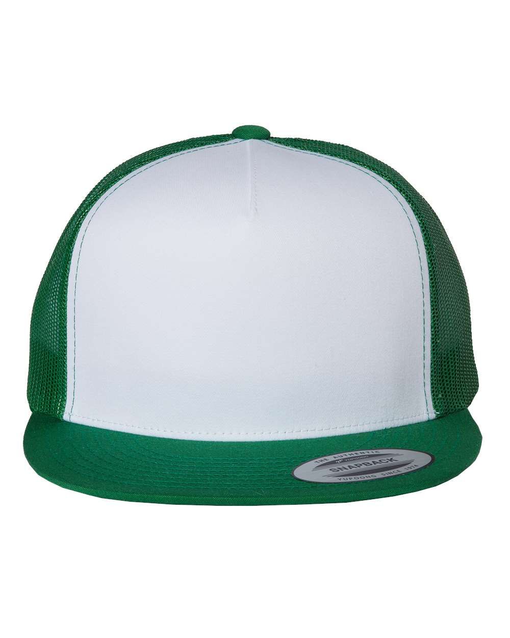 Five-Panel Classic Trucker Cap - Front - B61595600 - Kelly/ White/ Kelly