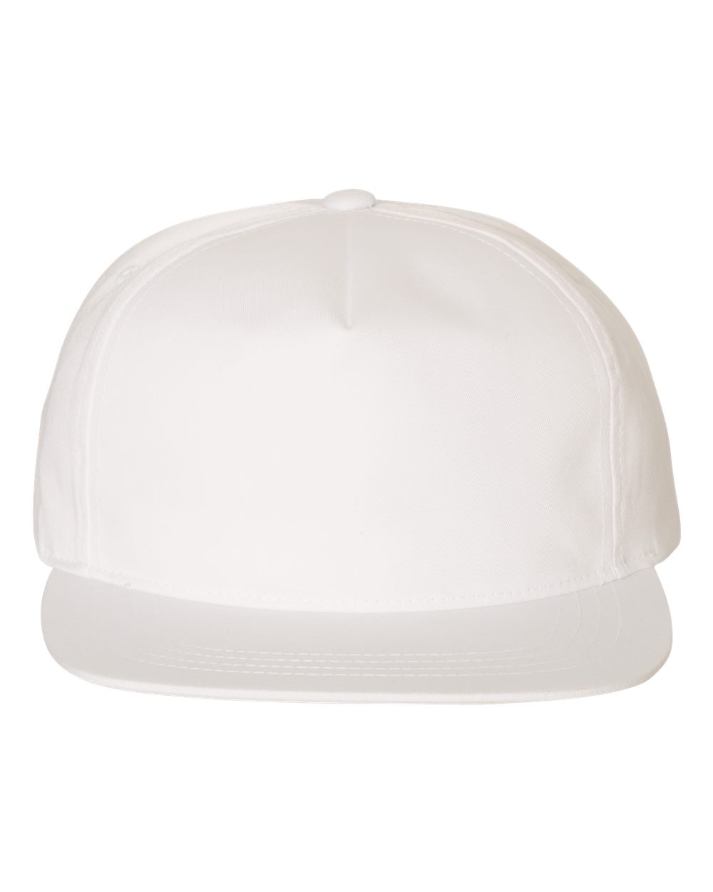 Lightly-Structured Five-Panel Snapback Cap - Front - B44495000 - White