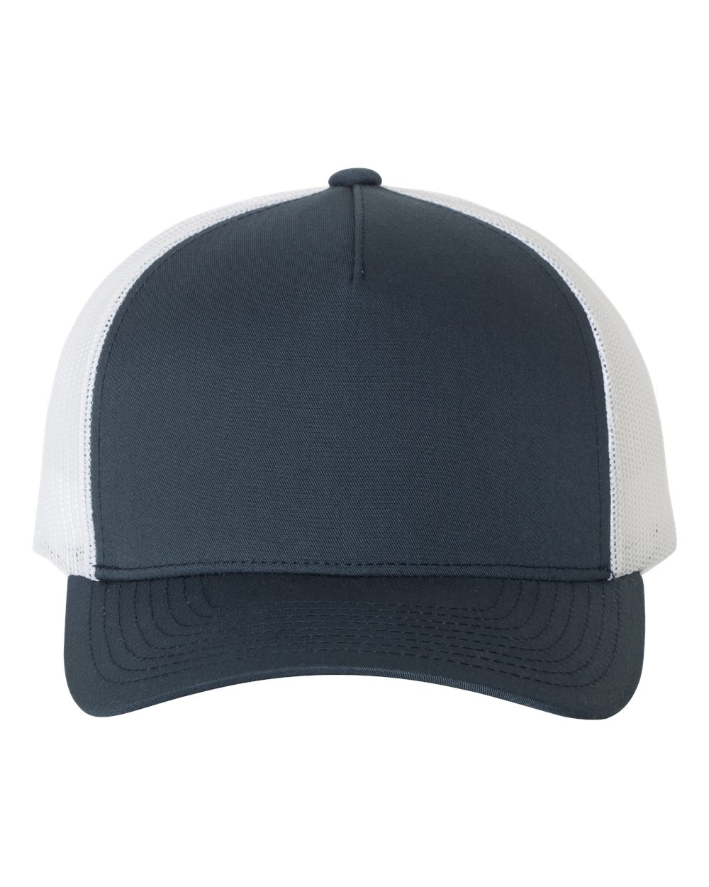 Five-Panel Retro Trucker Cap - Front - B44595010 - Navy/ White