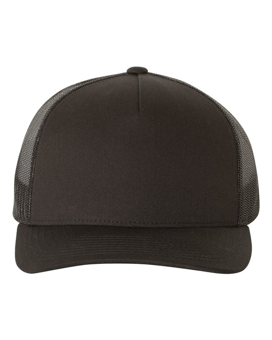 Five-Panel Retro Trucker Cap - Front - B44595500 - Black