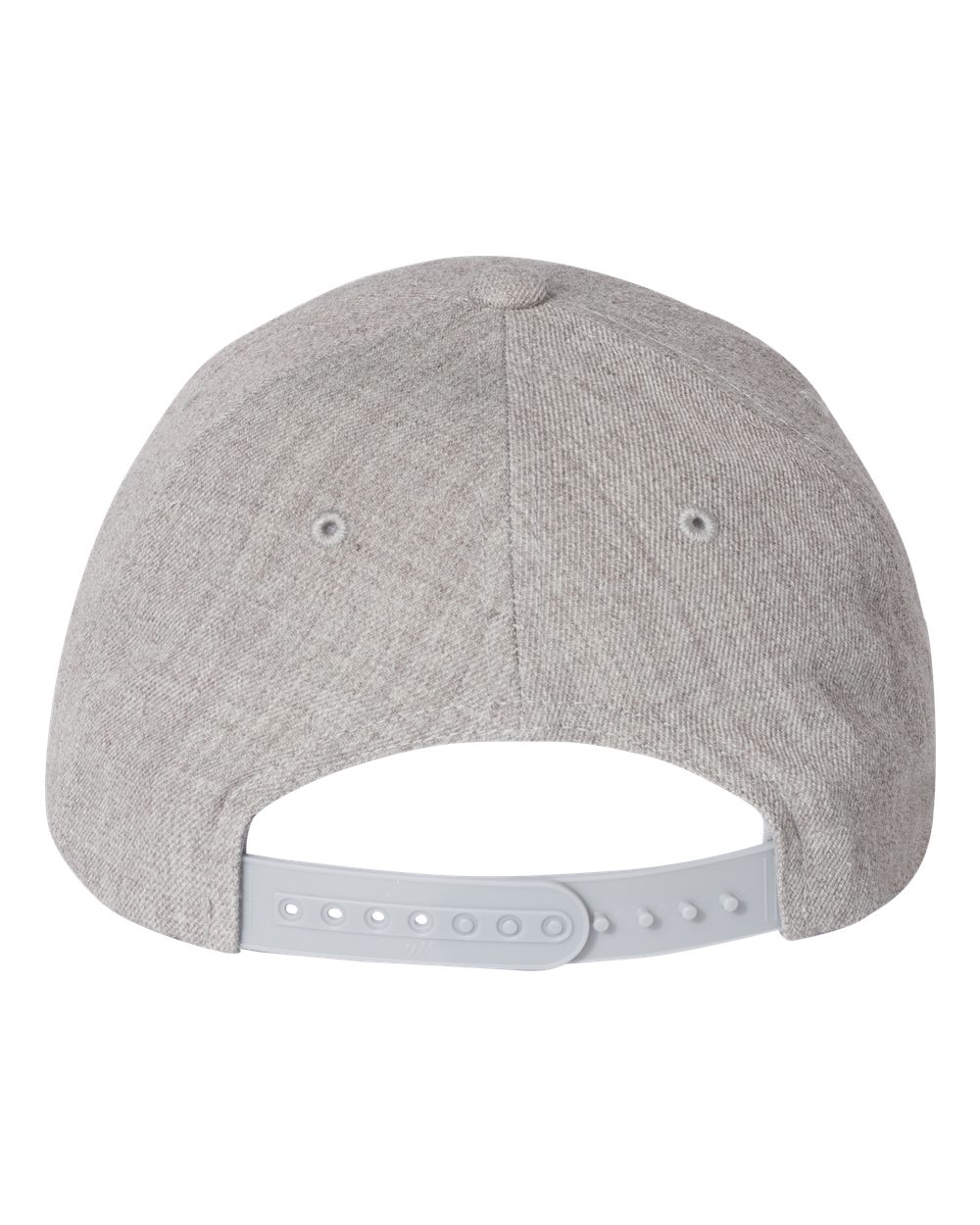 Premium Curved Bill Snapback Cap - Back - B08895350 - Heather Grey