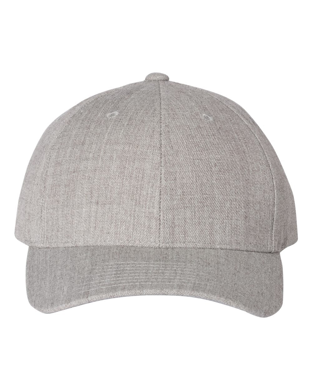 Premium Curved Bill Snapback Cap - Front - B08895350 - Heather Grey