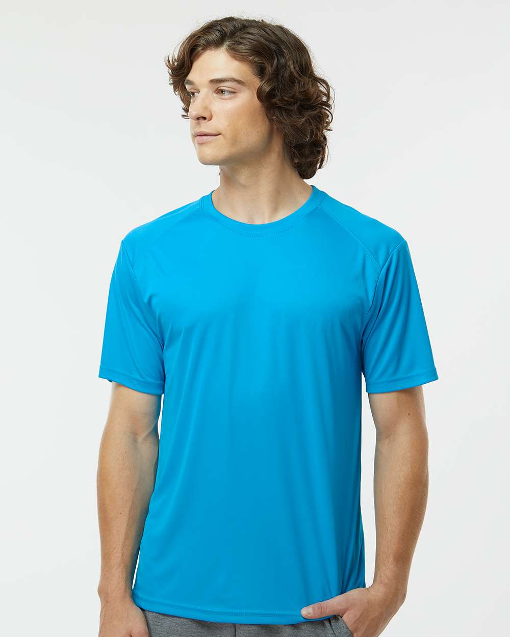 Unisex Islander Performance T-Shirt - OnModelFront - B10171763 - Turquoise
