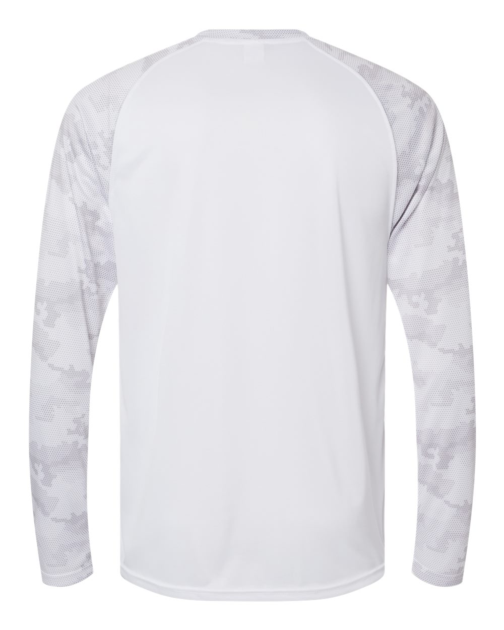 Unisex Cayman Performance Camo Colorblocked Long Sleeve T-Shirt - Back - B10371002 - White