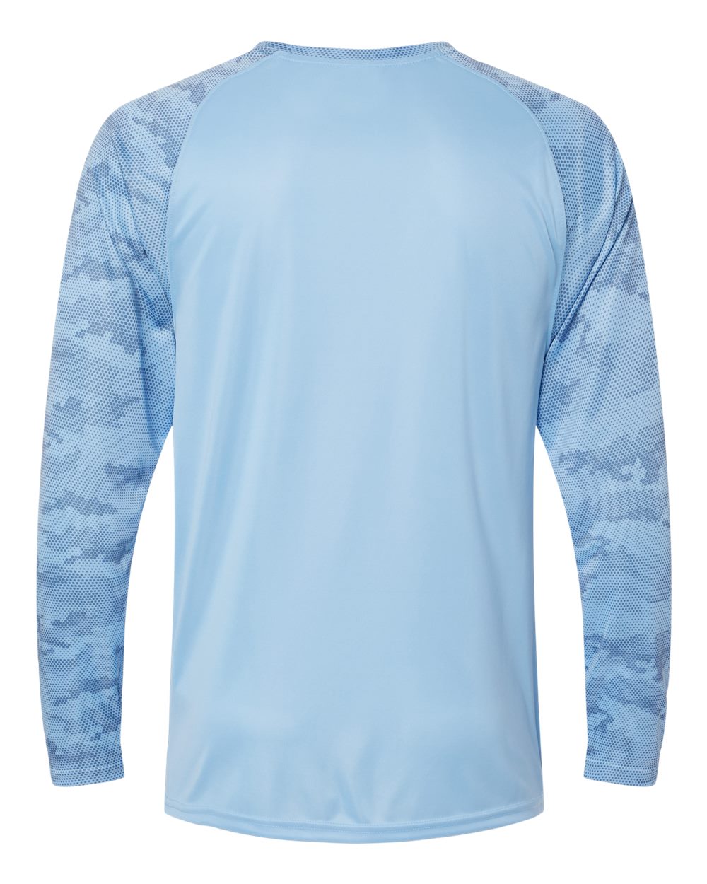 Unisex Cayman Performance Camo Colorblocked Long Sleeve T-Shirt - Back - B10371262 - Blue Mist
