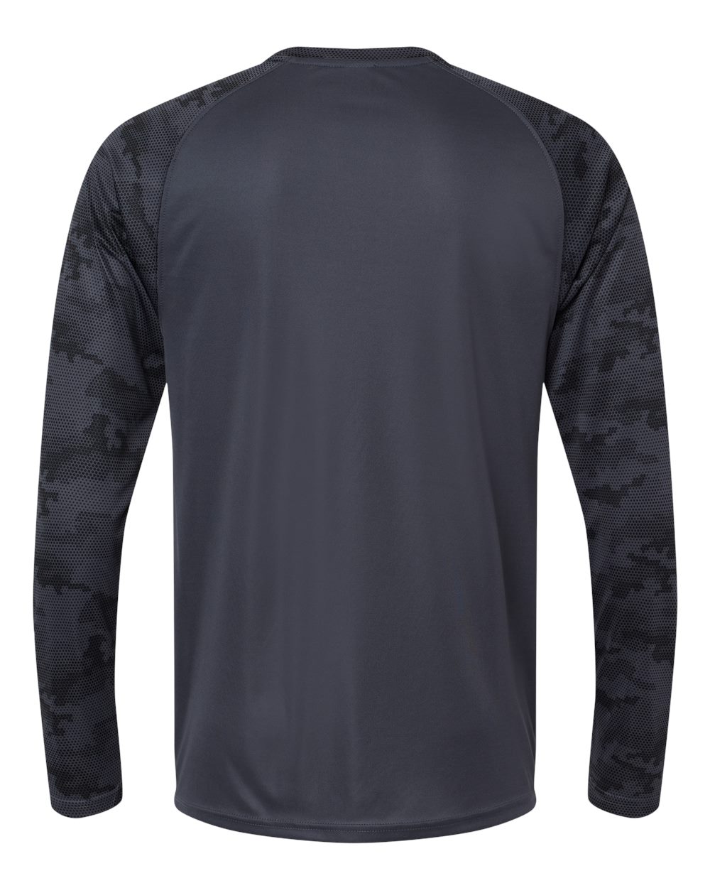Unisex Cayman Performance Camo Colorblocked Long Sleeve T-Shirt - Back - B10371582 - Graphite