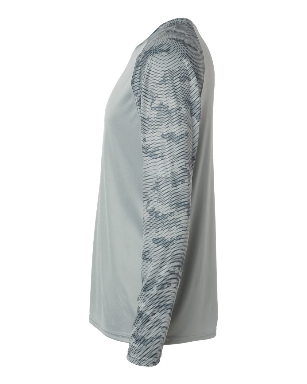 Unisex Cayman Performance Camo Colorblocked Long Sleeve T-Shirt - DirectSide - B10371092 - Medium Grey