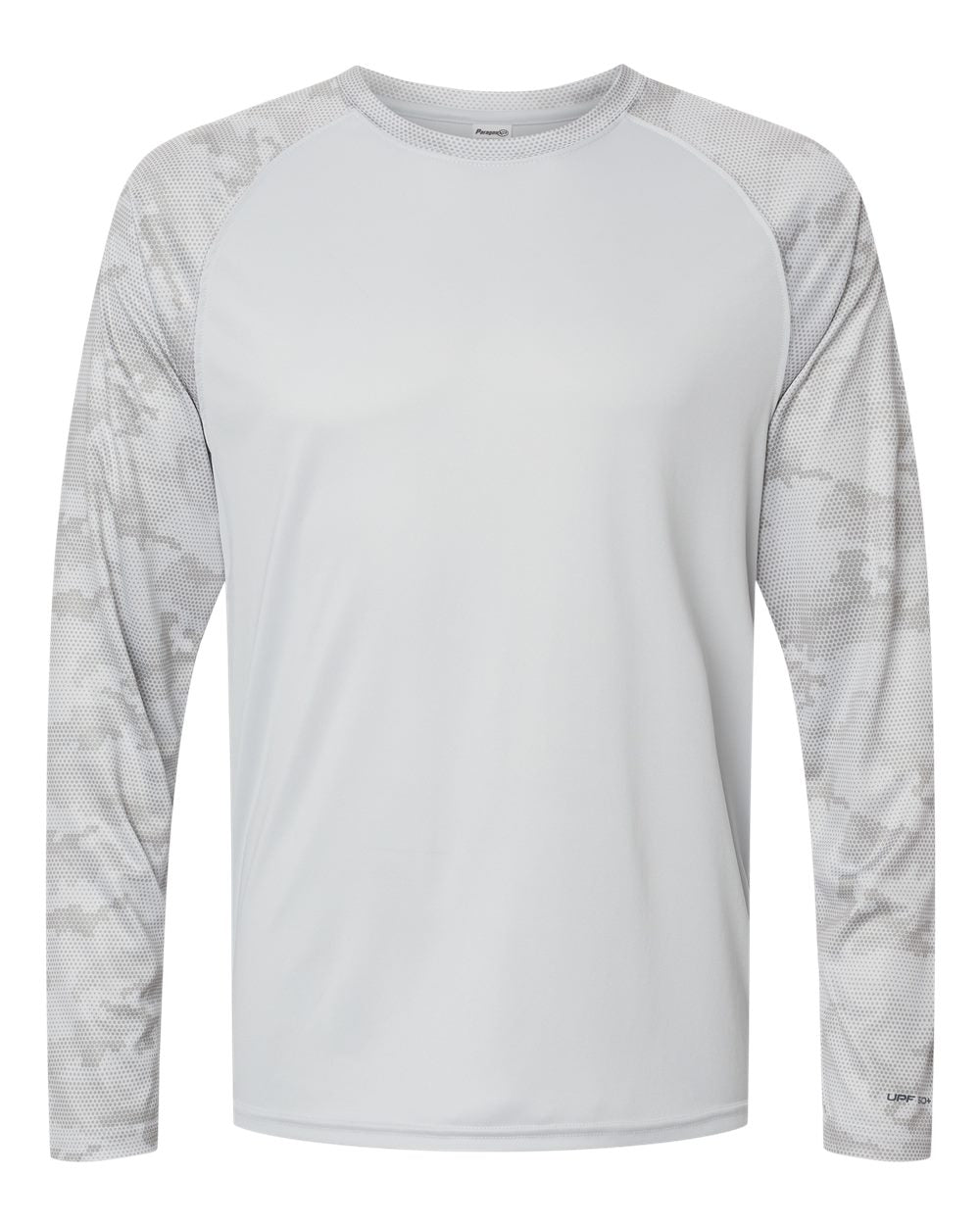 Unisex Cayman Performance Camo Colorblocked Long Sleeve T-Shirt - Front - B10371352 - Aluminum