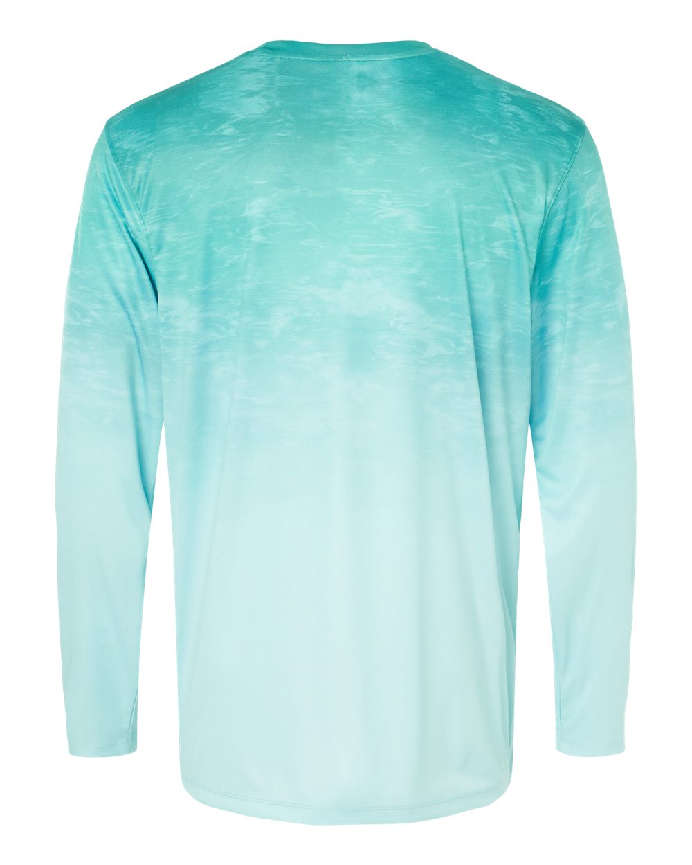 Unisex Montauk Oceanic Fade Performance Long Sleeve T-Shirt - Back - B10871172 - Aqua Fade