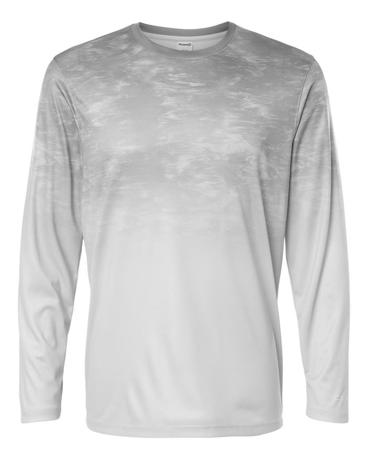 Unisex Montauk Oceanic Fade Performance Long Sleeve T-Shirt - Front - B10871352 - Aluminum Fade