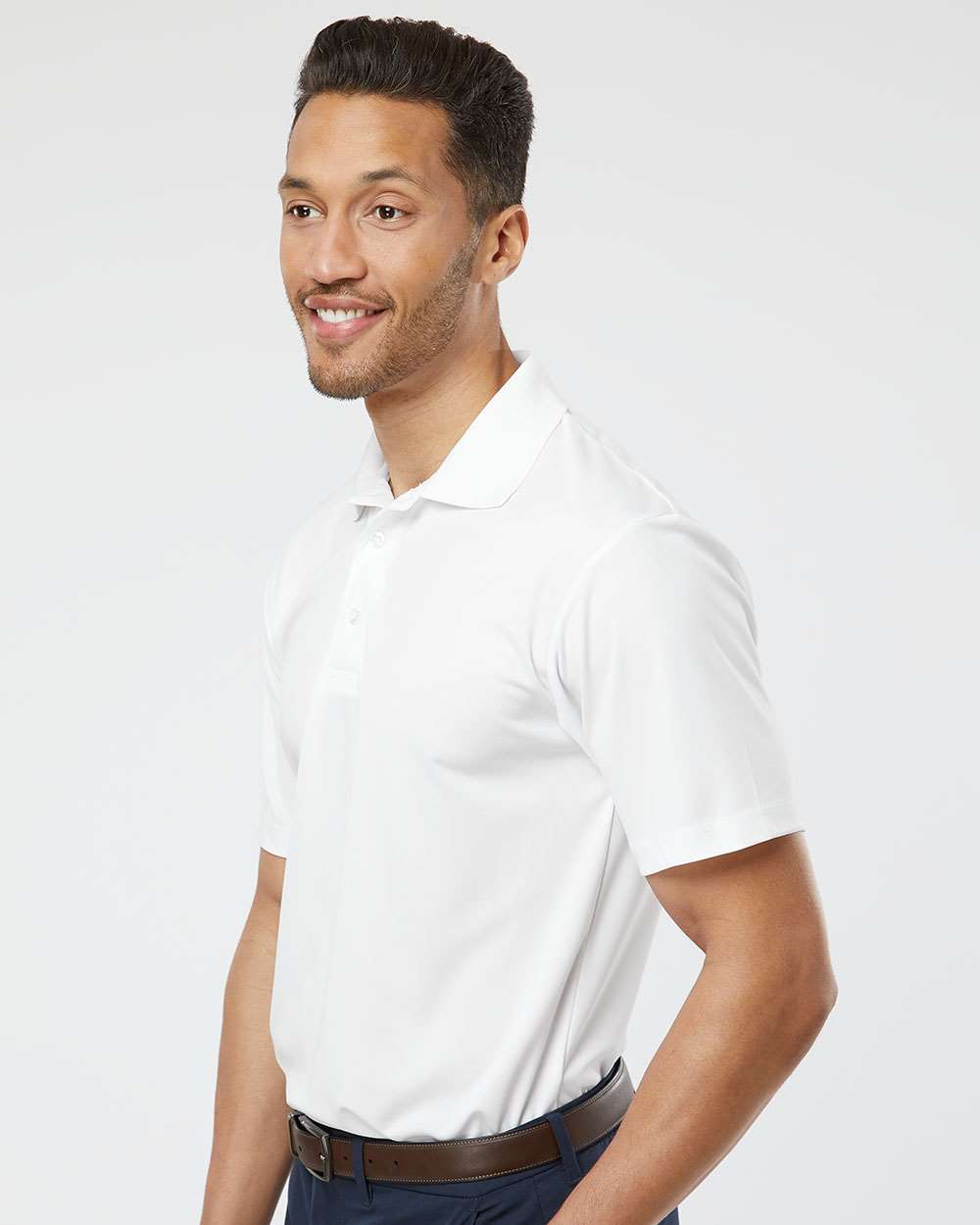 Men's Sebring Performance Polo - OnModelSide - B11071003 - White